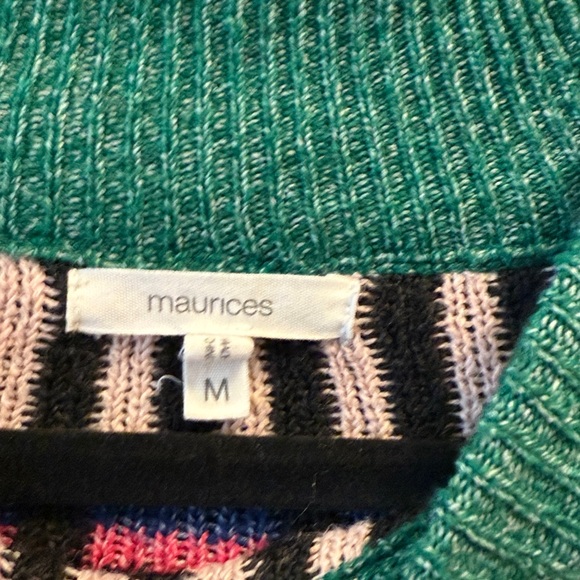 Maurice’s Green Fair Isle Mock Neck Sweater M - Picture 4 of 5